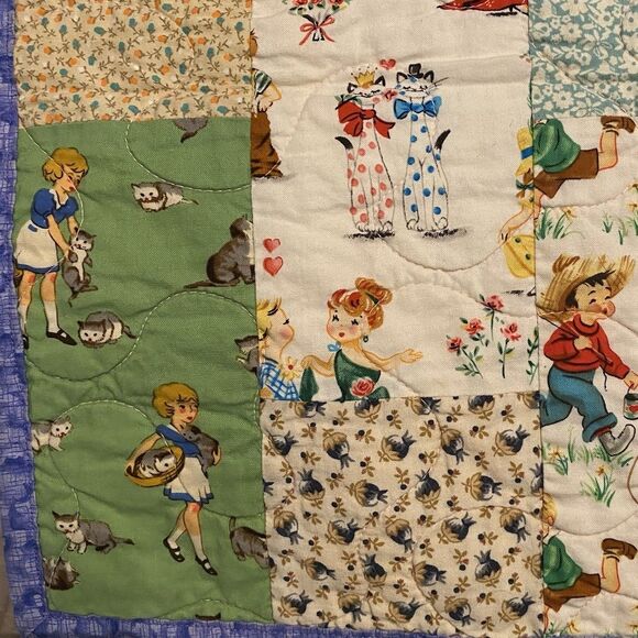 Handmade Baby Quilt 45x41 Patchwork - Picture 2 of 12